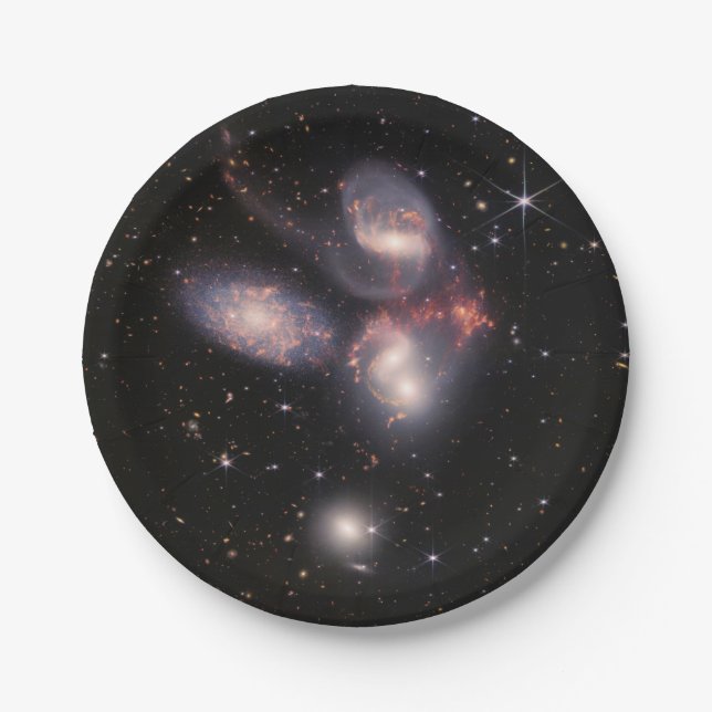 JWST James Webb Space Telescope Stephan’s Quintet Paper Plate (Front)