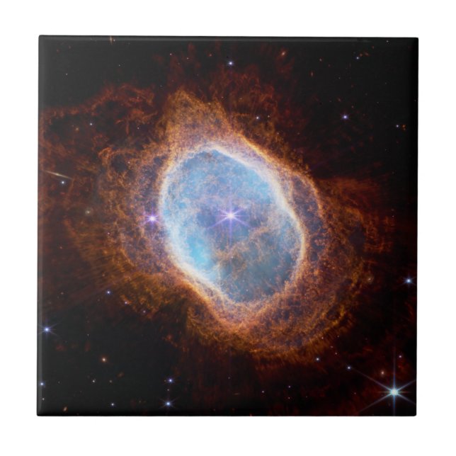 JWST James Webb Telescope Southern Ring Nebula Ceramic Tile (Front)