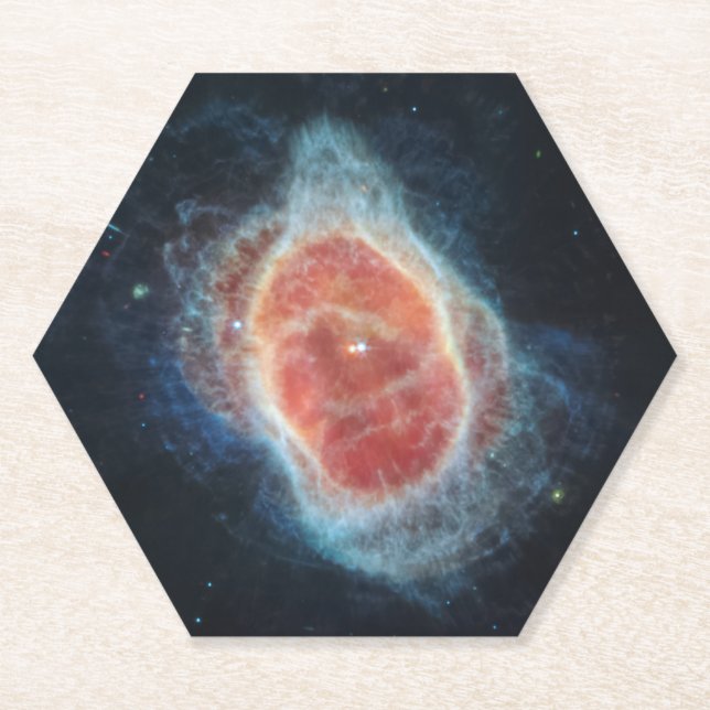 JWST James Webb Telescope Southern Ring Nebula Paper Coaster (Front)
