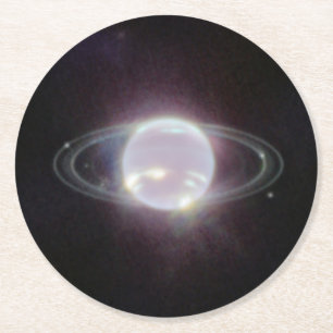 JWST Rings of Planet Neptune Round Paper Coaster