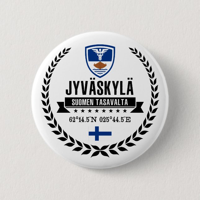 Jyväskylä 6 Cm Round Badge (Front)