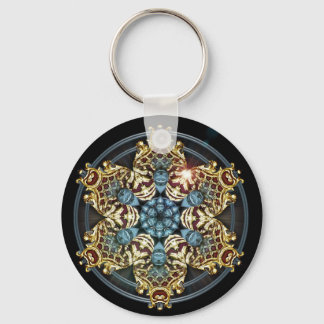 K150  Gold n Blue Key Ring