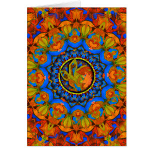 K185 Autumn on Blue Abstract