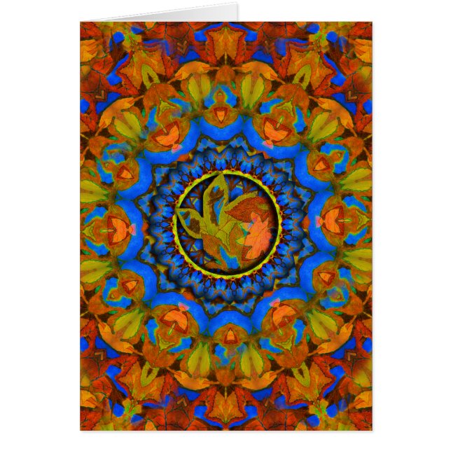 K185 Autumn on Blue Abstract (Front)