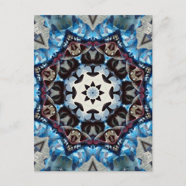 K186 Fancy Blue Octagon Postcard (Front)