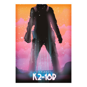 K2-18b exoplanet space art photo print