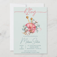 k2tog, Blue and Pink Cotton Knitting Bridal Shower