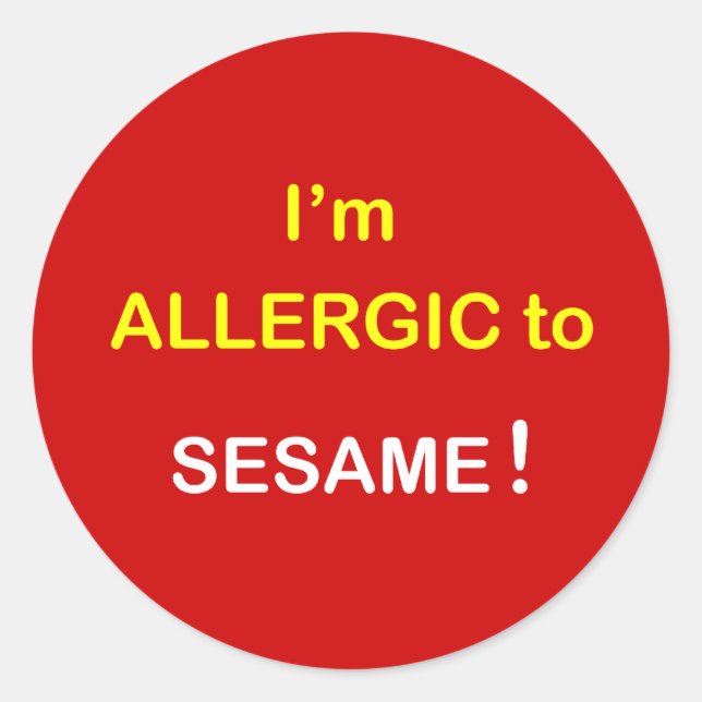 k8 - I'm Allergic - SESAME. Classic Round Sticker (Front)