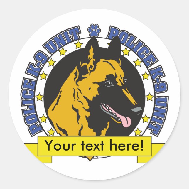 K9 Belgian Malinois Classic Round Sticker (Front)