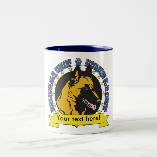 K9 Belgian Malinois Two-Tone Coffee Mug (Center)
