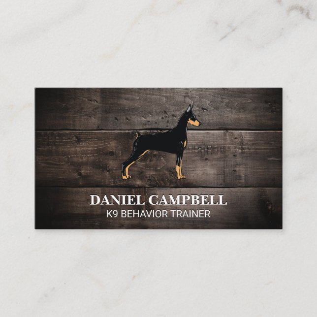 K9 Dog | Wooden Background Business Card (Front)