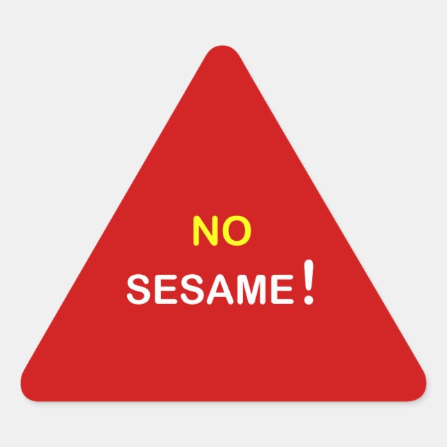 k9 - Food Alert ~ NO SESAME. Triangle Sticker (Front)