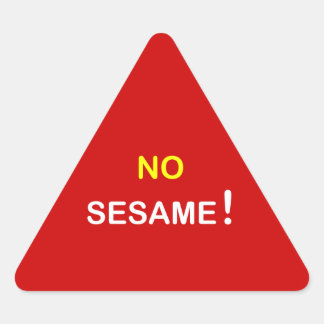 k9 - Food Alert ~ NO SESAME. Triangle Sticker