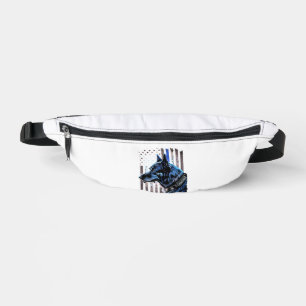 K9 German Shepherd Police Dog Thin Blue Line Flag Bum Bags