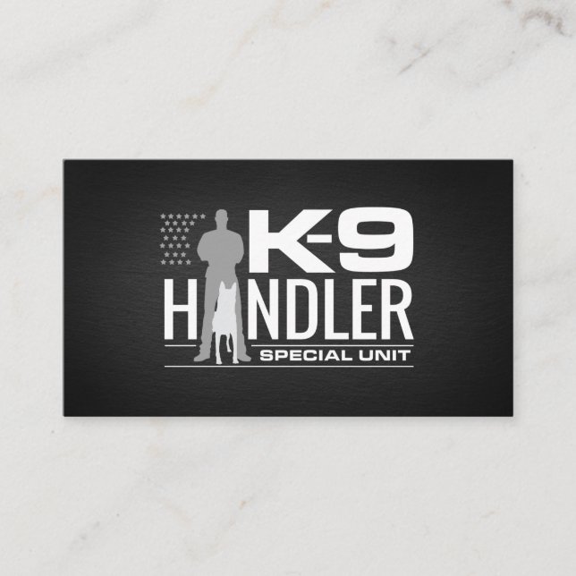 K9 Handler - K9 Officer- K9 Unit Business Card (Front)