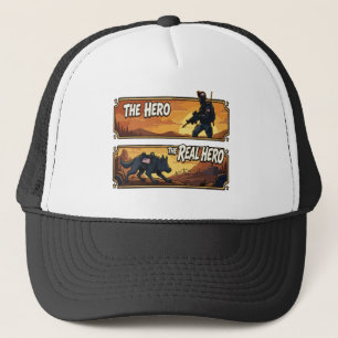 K9 Military Dog The Real Hero Sunset Art Trucker Hat