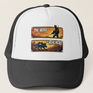  K9 Military Dog The Real Hero Sunset Art Trucker Hat