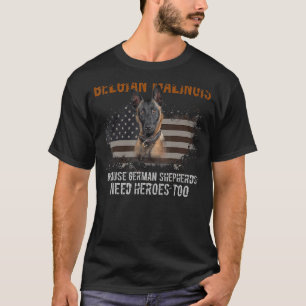K9 Police Dog Belgian Malinois American Patriotic T-Shirt