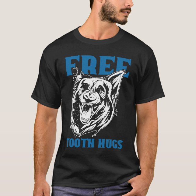K9 Police Dog Free Tooth Hugs K9 Police Officer T-Shirt (Front)