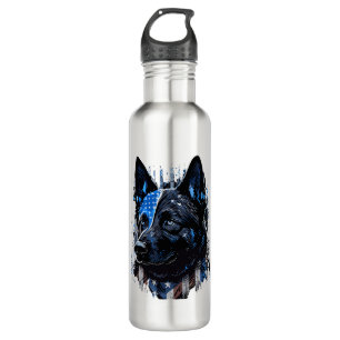 K9 Police Dog German Sherman American Flag Policem 710 Ml Water Bottle
