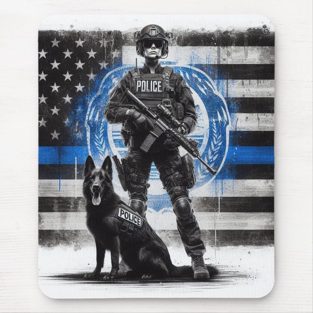 K9 Police Unit Mouse Pad (Front)