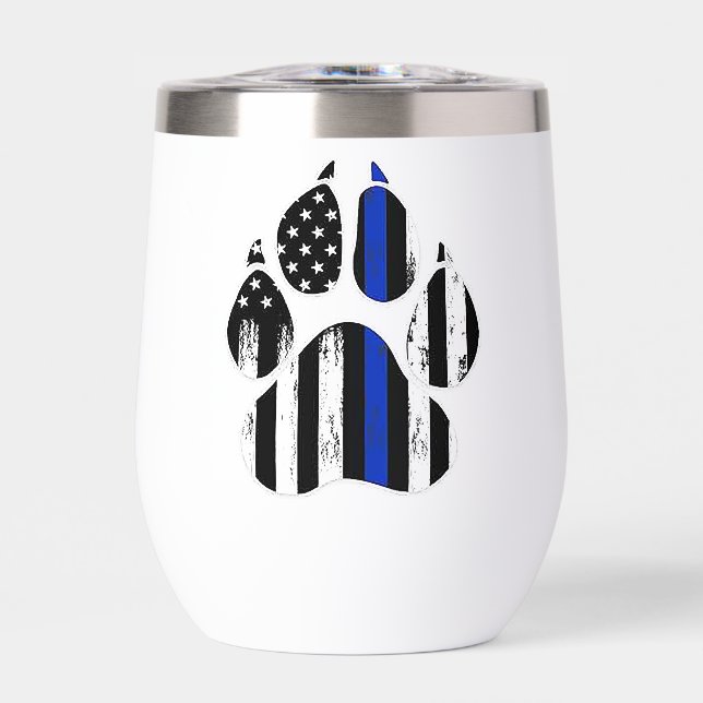 K9 Thin Blue Line Paw Print (Front)