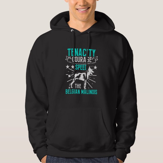 K9 Unit Belgian Malinois Courage PD Police Trainer Hoodie (Front)