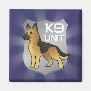 K9 Unit Cartoon German Shepherd Magnet