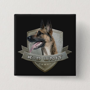K9 Unit - Malinois - Belgian shepherd 15 Cm Square Badge