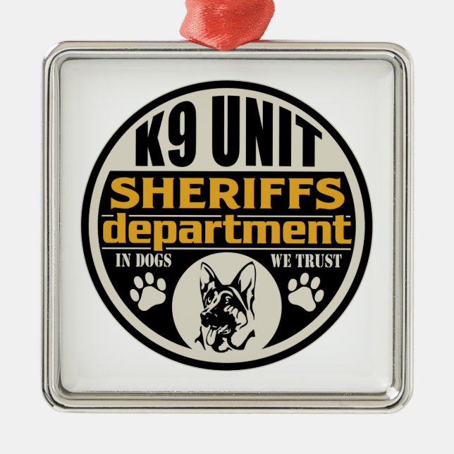 K9 Unit Sheriff's Department Metal Tree Decoration (Front)