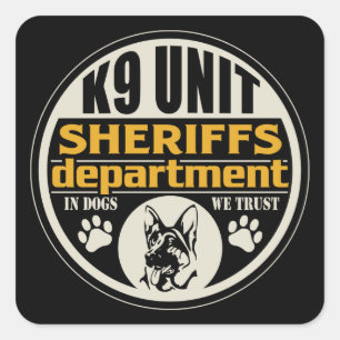 K9 Unit Sheriff's Department Square Sticker