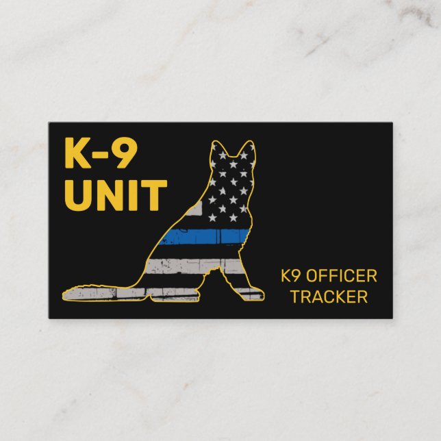 K9 Unit Thin Blue Line Law Enforcement Police Dog  Business Card (Front)