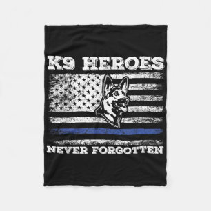 K9 Veteran Military Working Dog Usa Us Flag K9 Vet Fleece Blanket