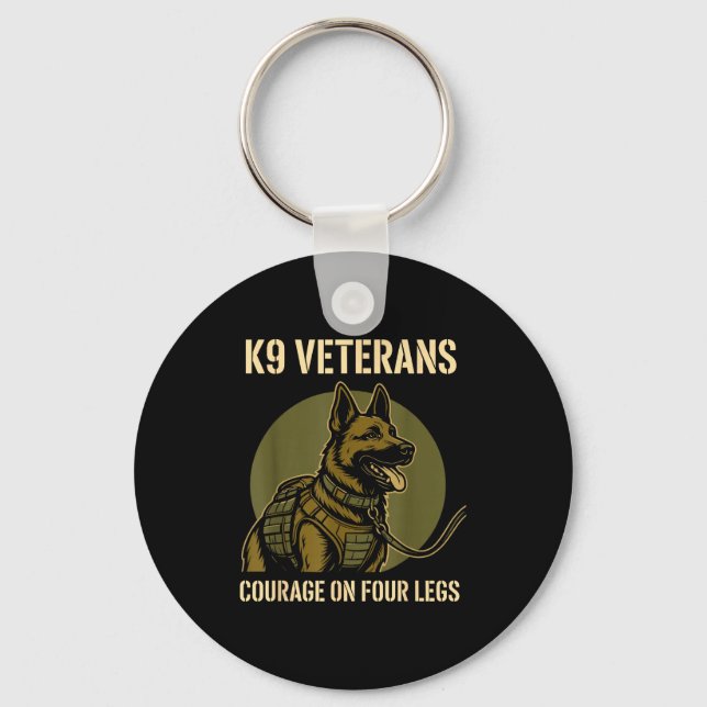 K9 Veterans Courage On Four Legs Mwd Handler  Key Ring (Front)