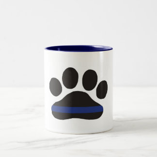 K-9 Blue Line Paw Print Coffee Mug