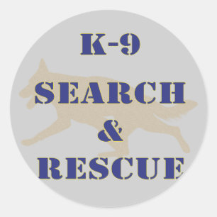 K-9 Search and Rescue GSD Classic Round Sticker