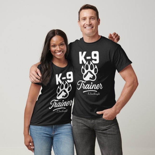 K-9 Trainer Personalised Black  T-Shirt (Unisex)