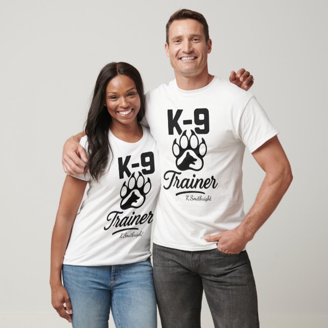 K-9 Trainer Personalised White T-Shirt (Unisex)