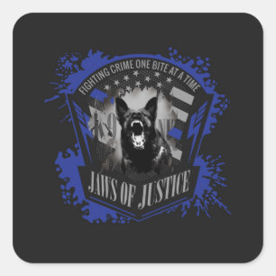 K-9 Unit - Jaws of Justice Square Sticker