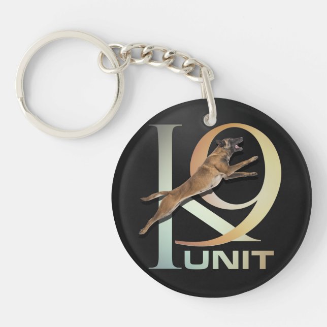 K-9 Unit  -Police Dog Unit- Malinois Key Ring (Front)