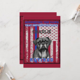 K-9 Veteran Boxer Working Dog Personalised Invitation