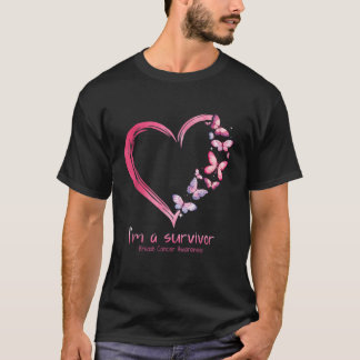 K Butterfly He Im A Survivor Breast Cancer Awarene T-Shirt