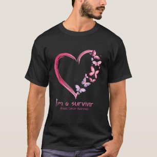 K Butterfly He Im A Survivor Breast Cancer Awarene T-Shirt