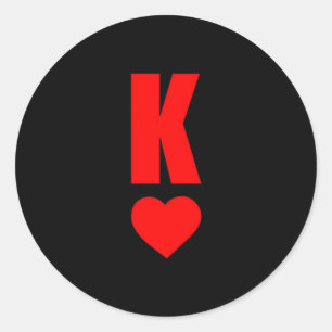 K Card King Of Hearts Matching Couple Saint Valent Classic Round Sticker