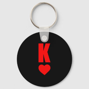 K Card King Of Hearts Matching Couple Saint Valent Key Ring