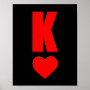K Card King Of Hearts Matching Couple Saint Valent Poster