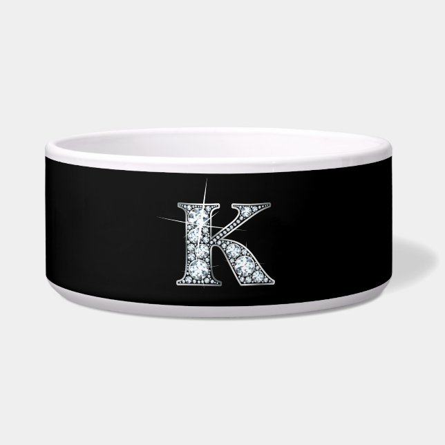 K "Diamond Bling" Pet Bowl (Front)