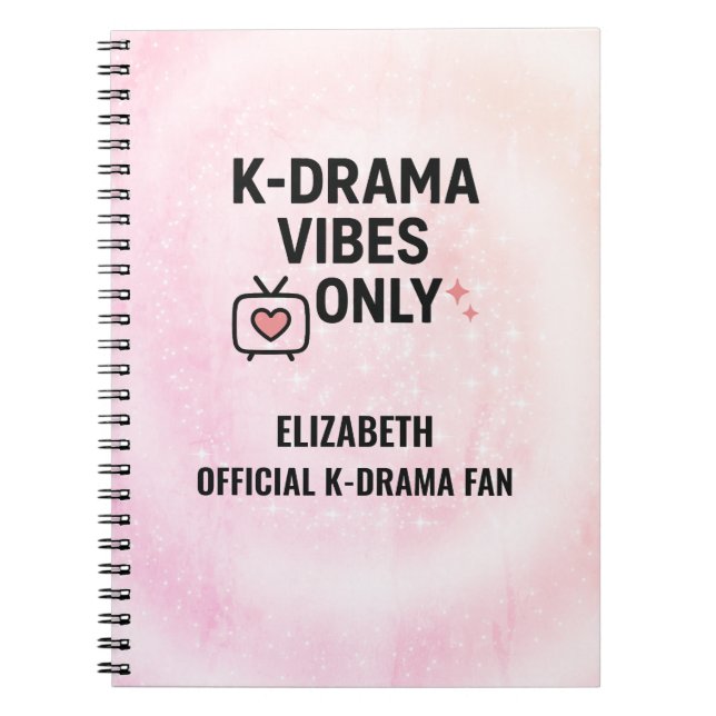 K-Drama Vibes Only Personalized  Notebook (Front)