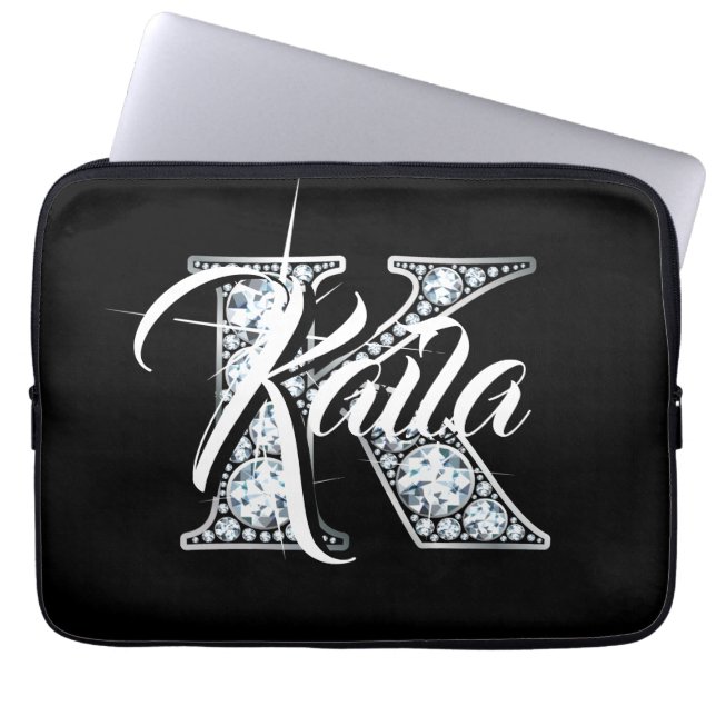K Faux Diamond Laptop Sleeve (Front)