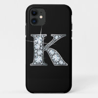 K Faux Diamond Monogram Case